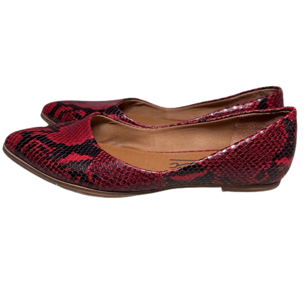 Zodiac Hill Mobwife Ballet Flats Red and Black Snakeskin Size 7.5 - Picture 2 of 4